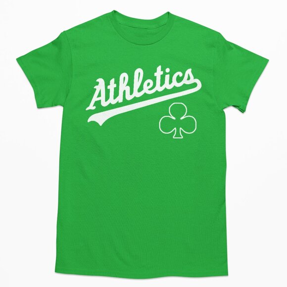 Team Fans Other - NEW Oakland Athletics Wordmark St Patricks T-Shirt IRISH GREEN